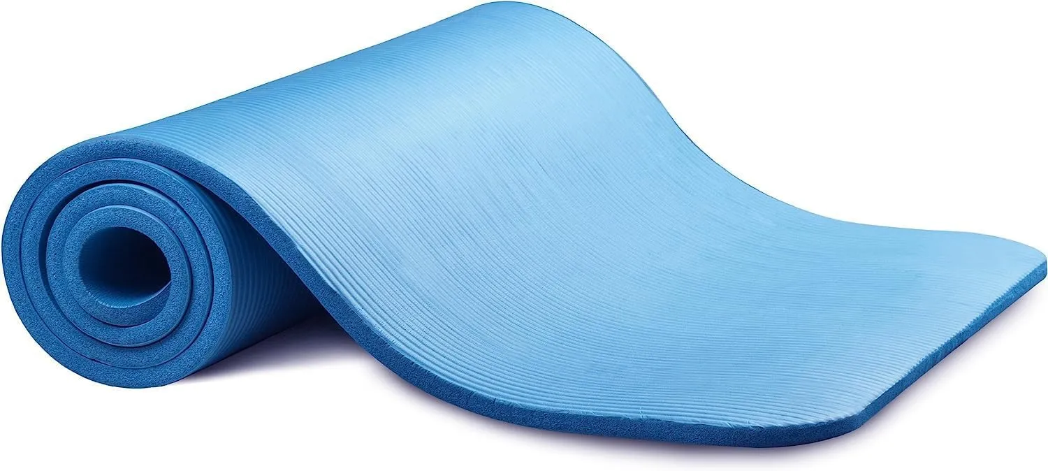 1/2-Inch Extra Thick High Density Anti-Tear Exercise Yoga Mat with Carrying Strap, Multiple Colors