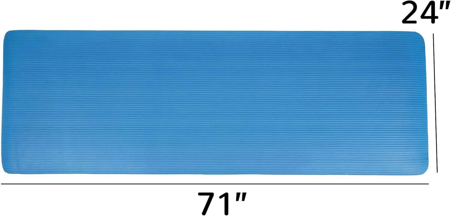1/2-Inch Extra Thick High Density Anti-Tear Exercise Yoga Mat with Carrying Strap, Multiple Colors