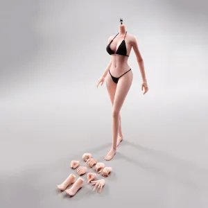 1/6 Scale Super Flexible Female Body 12" Pale Skin Large Bust Seamless Miniature Action Figure Body Doll Collection Without Head Sculpt