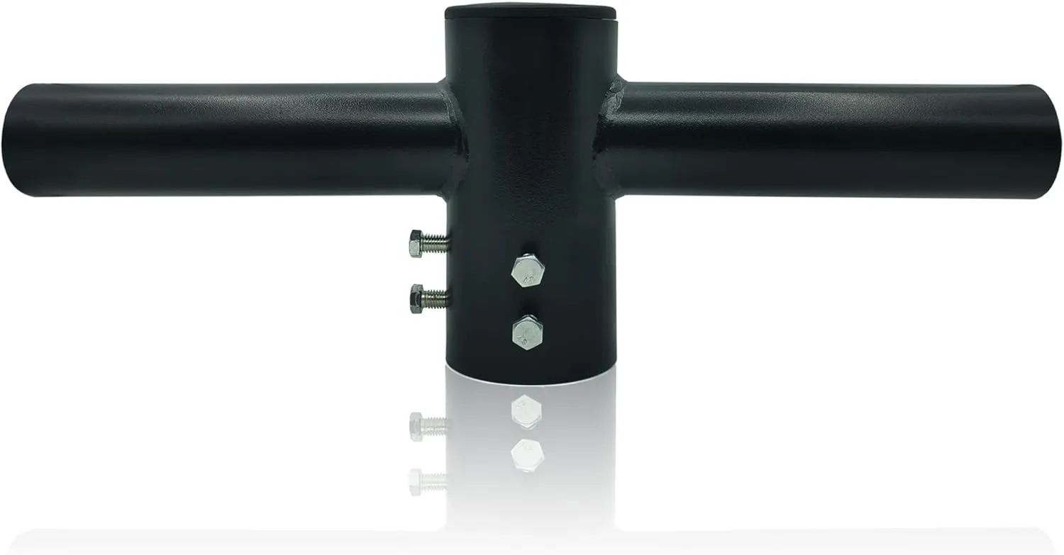 180 Degree Double Spoke Tenon Slip Adapter for 3 inch Round Pole, Heavy Duty Twin Horizontal 2-3/8 Slip Fitter Adapters Mounting Bracket for Parking Lot Light, Led Shoebox Lights, Street Light