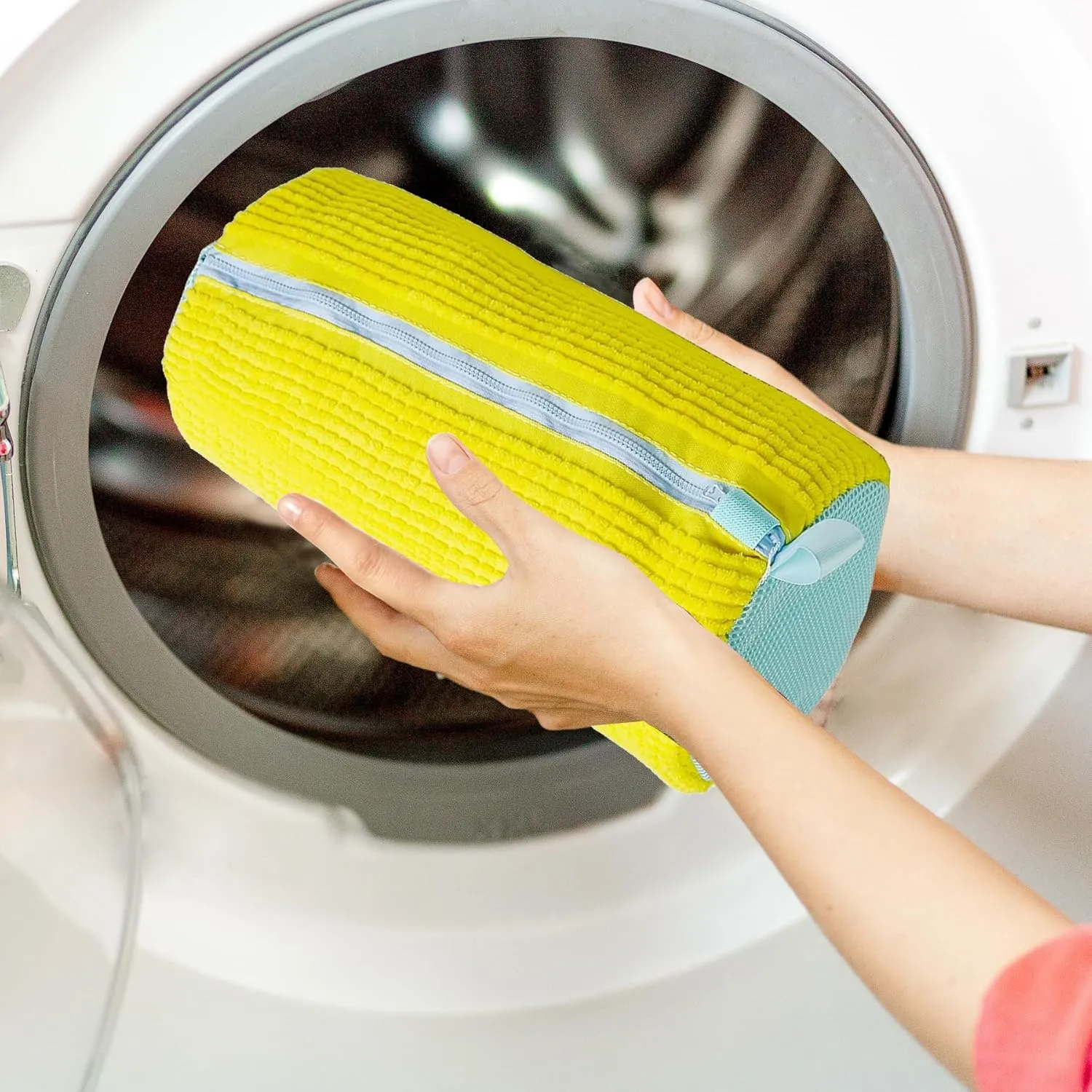 2 Pcs Shoe Washing Machine Bag,Laundry Shoe Bag for Washer and Dryer,Shoe Cleaning Bag,Reusable Sneaker Shoe Bag,Shoe Washer Machine Bag(Yellow)