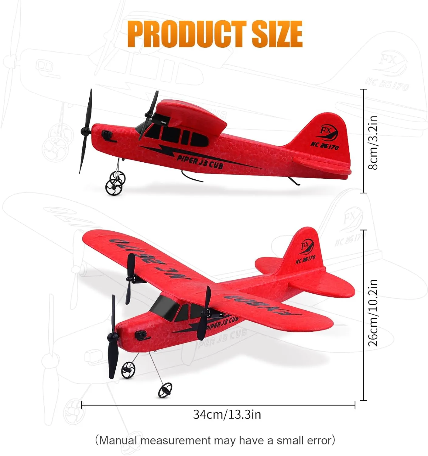 2CH RC Airplane Toy, RC Plane Ready to Fly, 2.4GHz Remote Control Airplane Easy to Fly RC Glider for Kids & Beginners (Red)