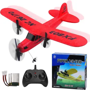 2CH RC Airplane Toy, RC Plane Ready to Fly, 2.4GHz Remote Control Airplane Easy to Fly RC Glider for Kids & Beginners (Red)