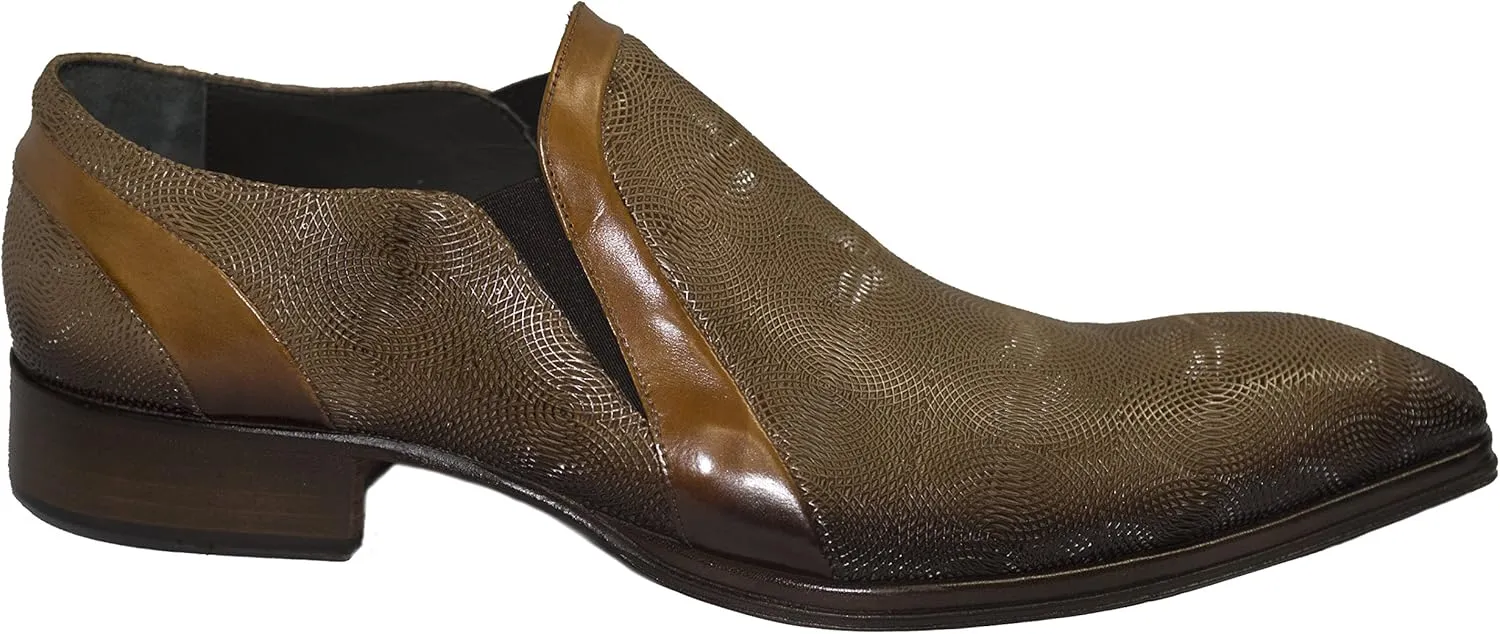 598M Italian Cognac Slip on Shoes w/Design