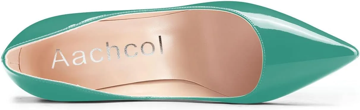 Aachcol Women Stiletto High Heel Close Pointed Toe Pumps Slip-on Wedding Party Sexy Cute Shoes