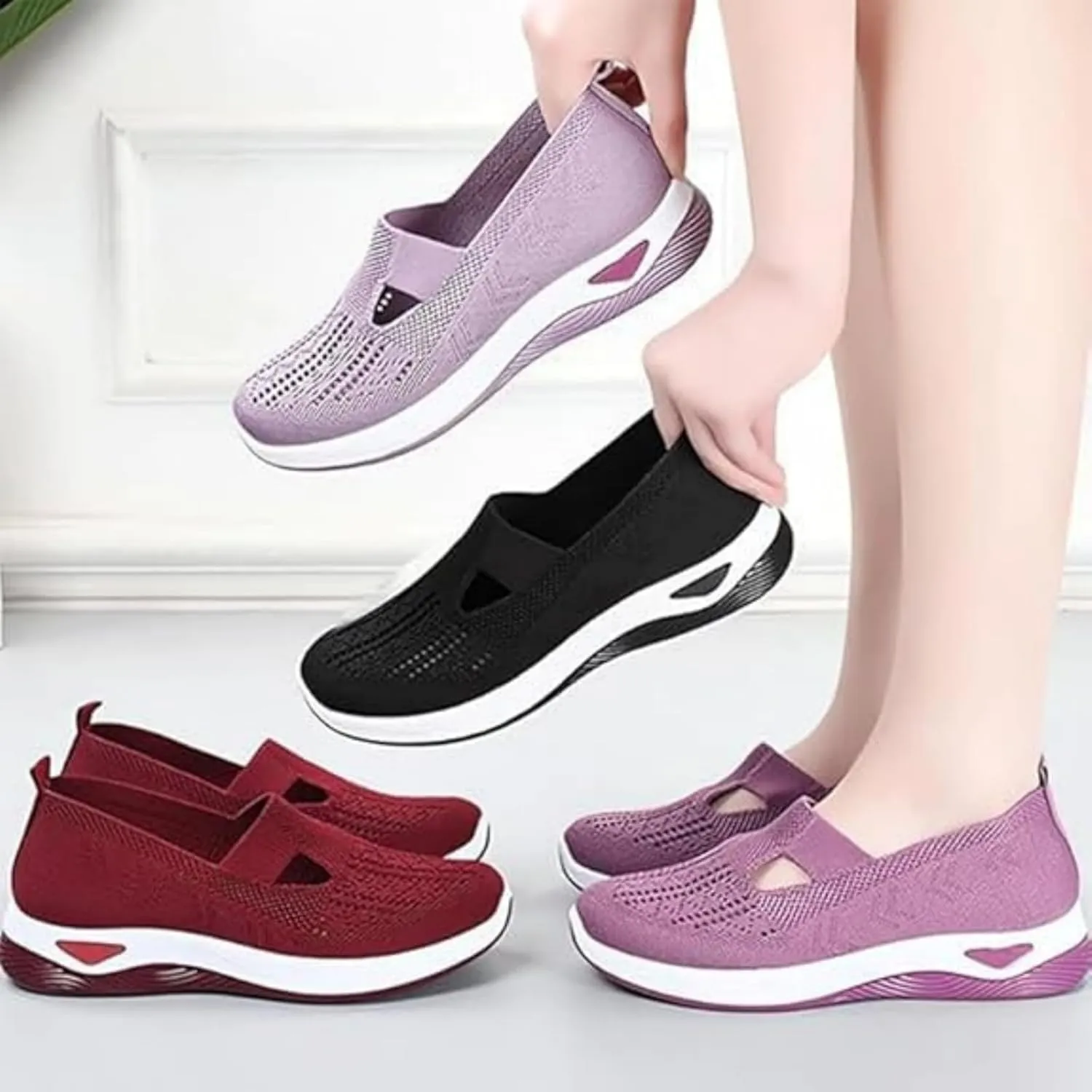 Addenno Womens Shoes, Enjerr Orthopedic Shoes Womens, Women's Casual Breathable Slip on Orthopaedic Walking Sneakers