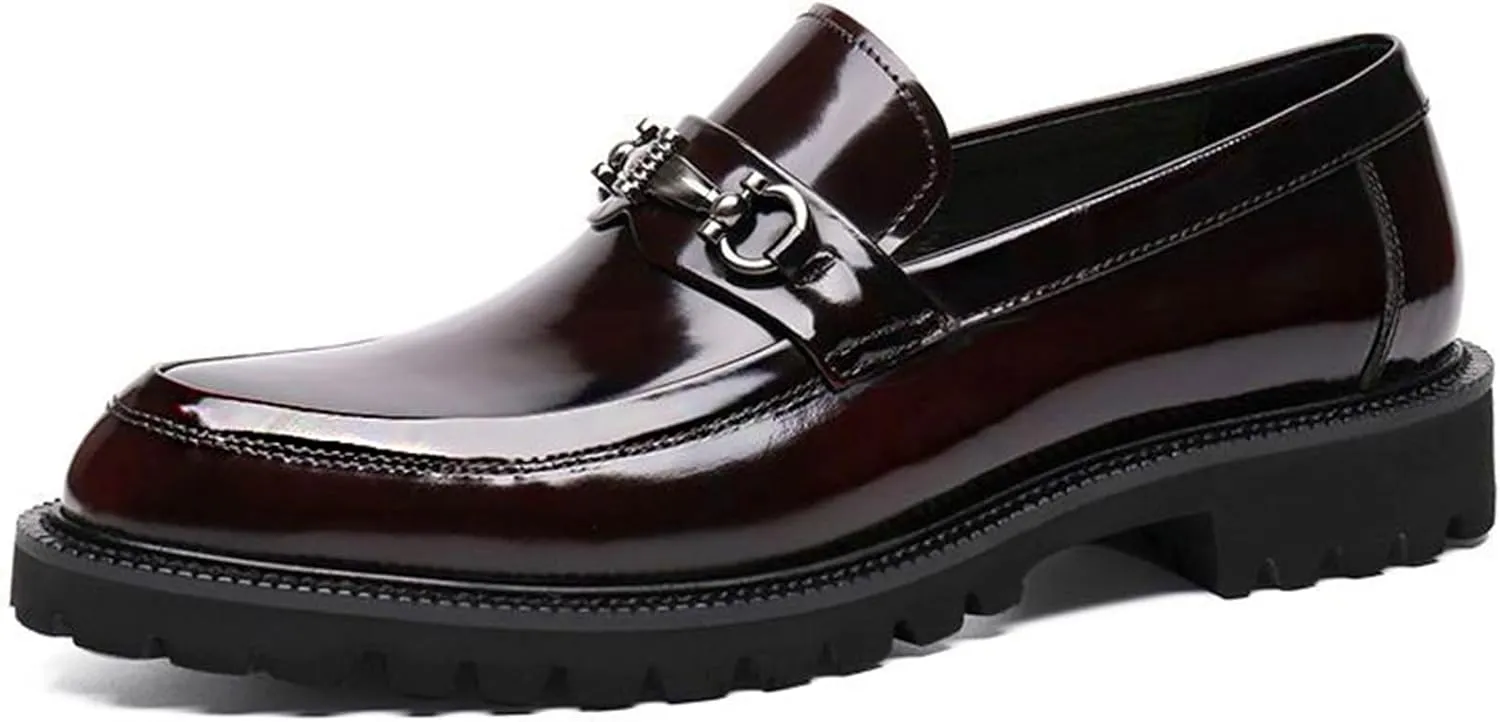 ADMLZQQ Men's Dress Shoes, Mens Oxford Shoes, Leather Stylish Slip-On, Business Casual Formal Shoe