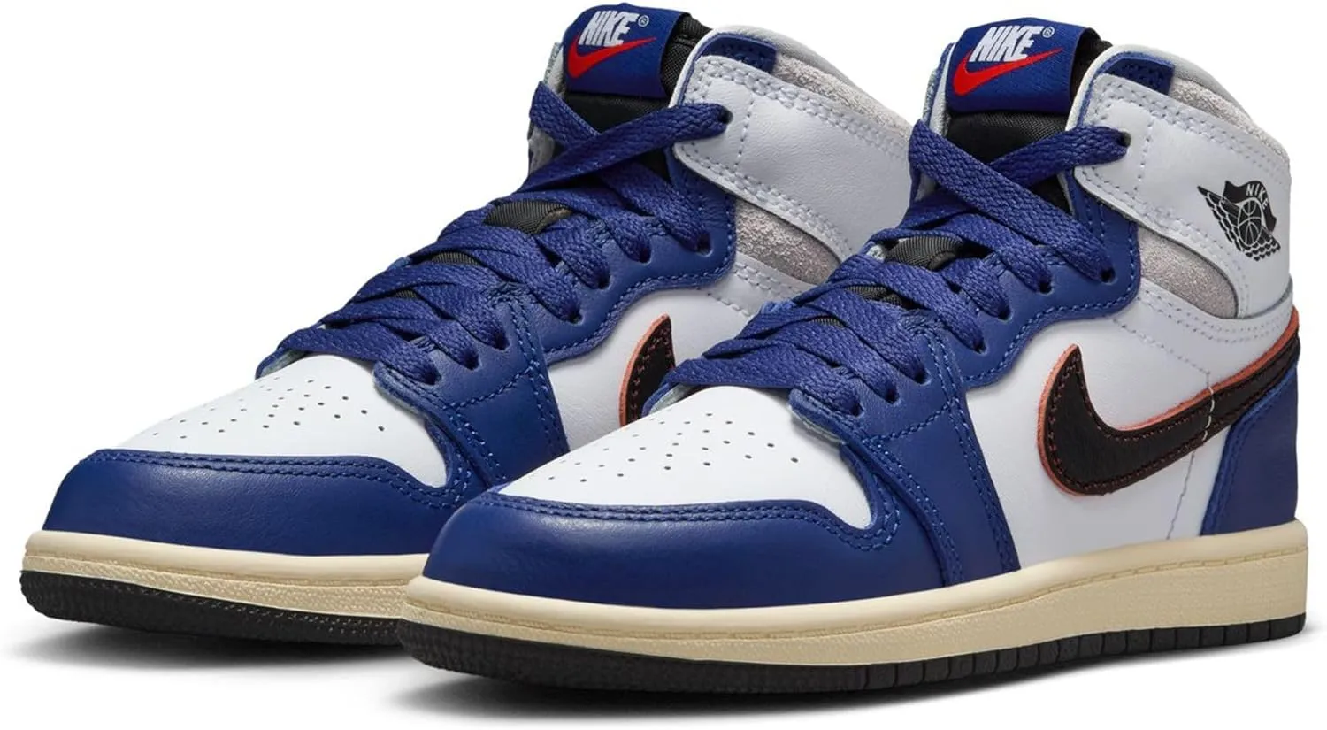 Air Jordan 1 Retro High OG Rare Deep Royal Blue Preschool Lifestyle Shoes (White/Black/Neutral Grey/Deep Blue)