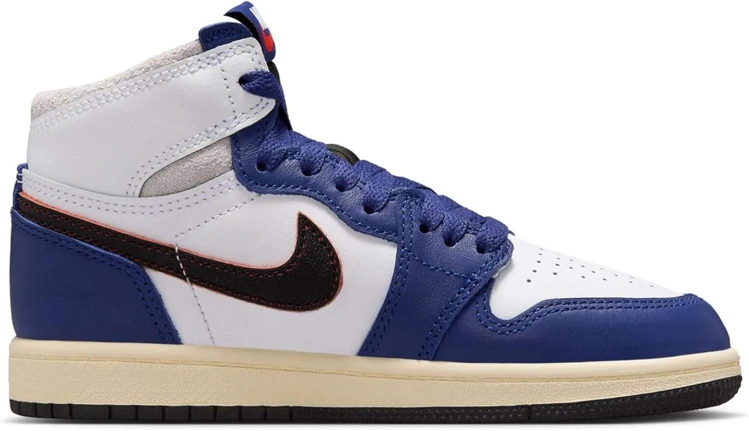 Air Jordan 1 Retro High OG Rare Deep Royal Blue Preschool Lifestyle Shoes (White/Black/Neutral Grey/Deep Blue)