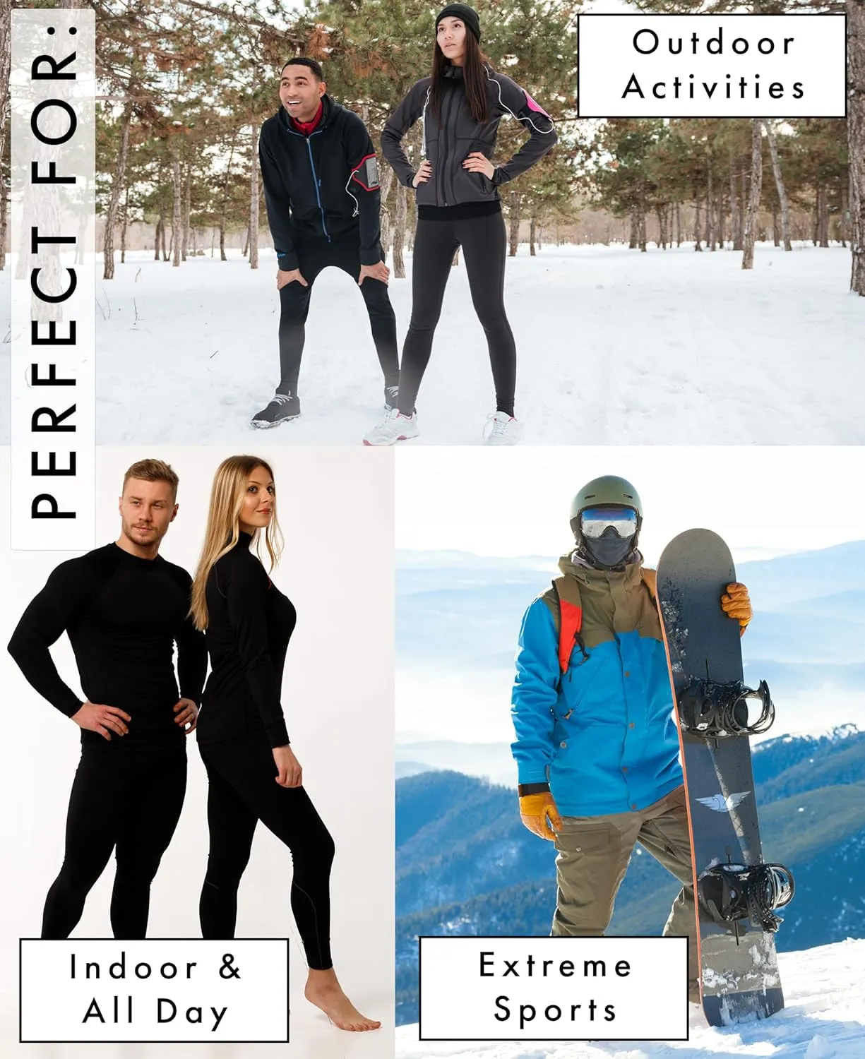 AMERICAN HEAVEN Mens Base Layer Long Pants | 100% Cotton Thermal Leggings | Multi Pack Colors
