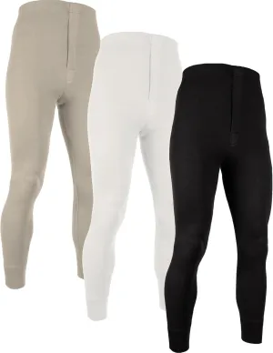 AMERICAN HEAVEN Mens Base Layer Long Pants | 100% Cotton Thermal Leggings | Multi Pack Colors