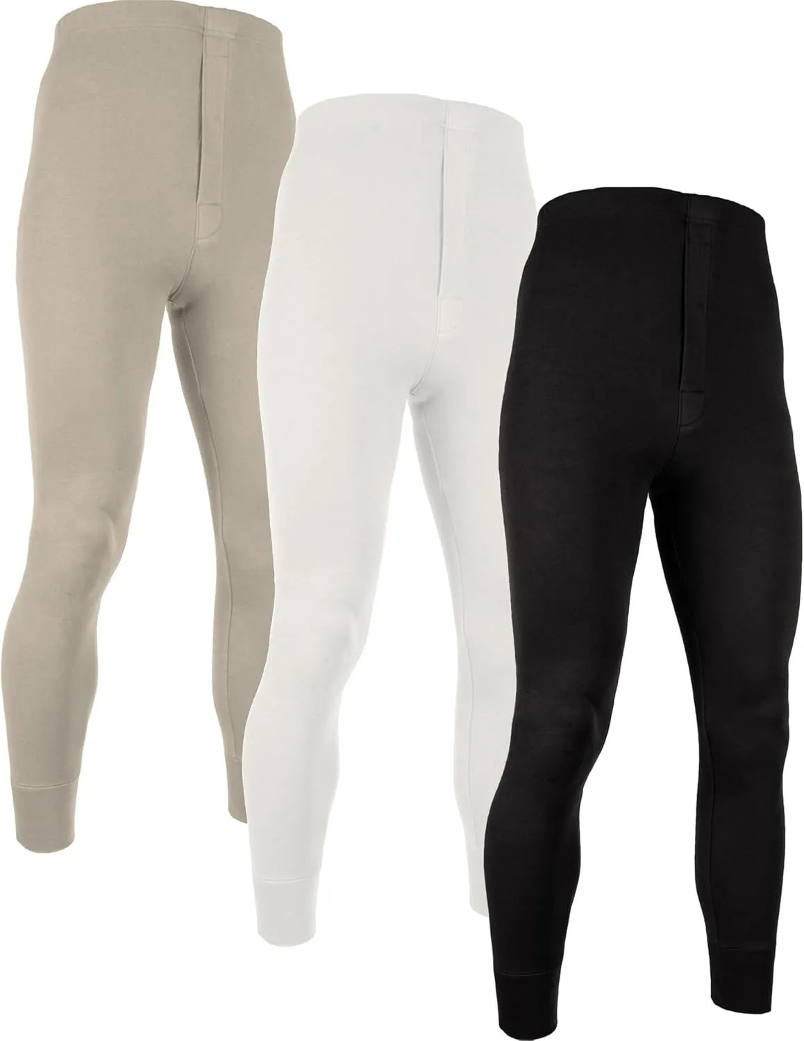 AMERICAN HEAVEN Mens Base Layer Long Pants | 100% Cotton Thermal Leggings | Multi Pack Colors