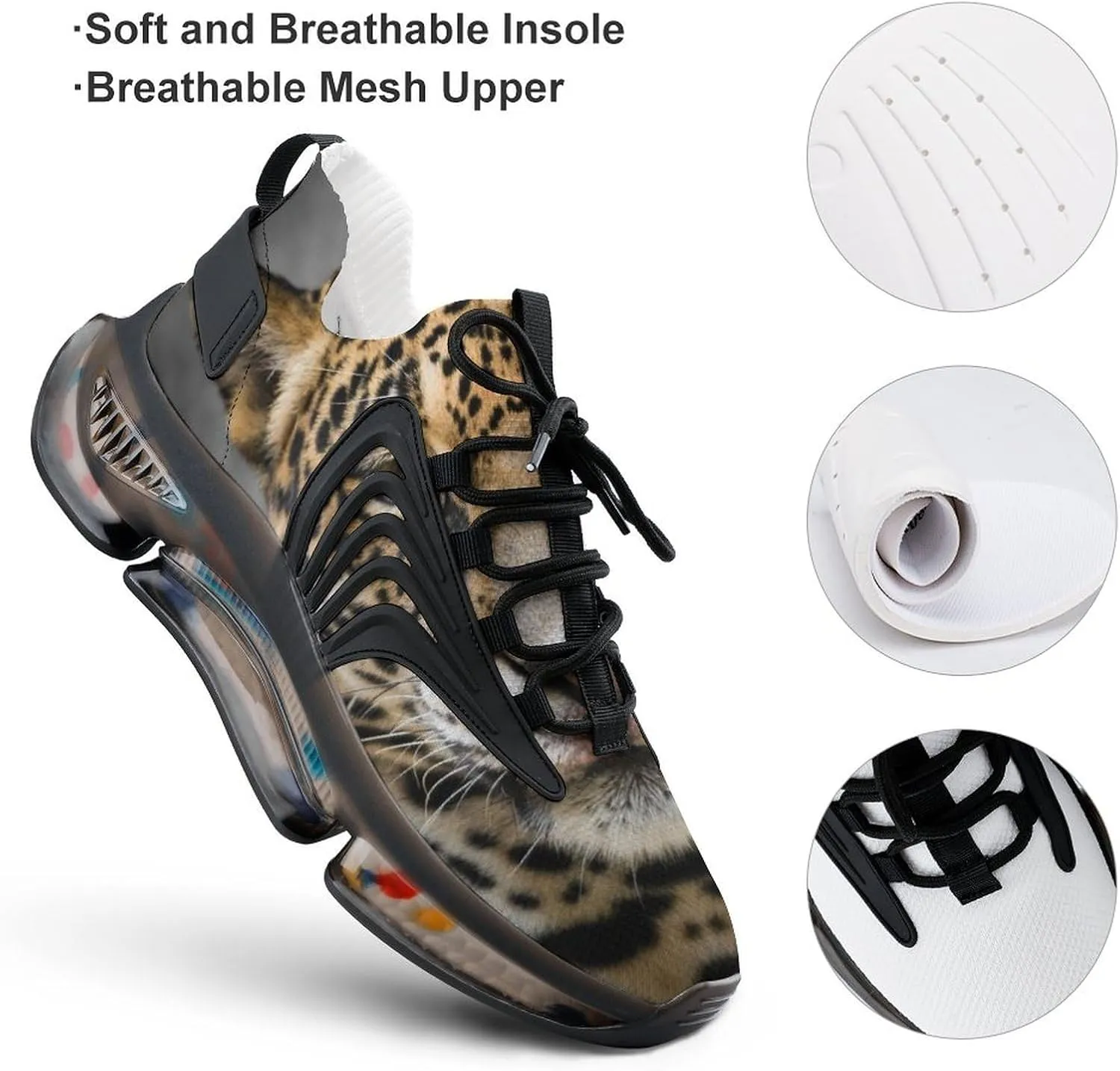 Animal Face Walking Shoes for Men Lightweight Tennis Fashion Elastic Sports Shoes Cushion Basketball Shoes