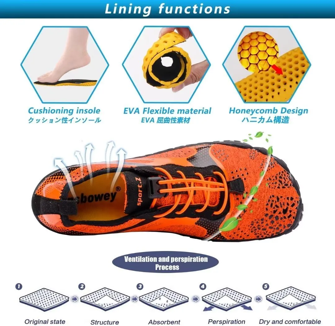 Ansbowey Water Shoes Mens Womens Quick-Dry Lightweight Barefoot Athletic Shoes for Beach Walking, Stream Trekking, Swimming Pool, Snorkeling, Driving, Jogging, Boating