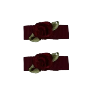 Baby Non Slip Hair Clip - Mini Rose (13 Colours)