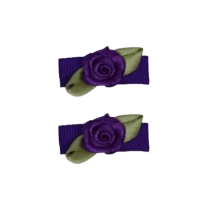 Baby Non Slip Hair Clip - Mini Rose (13 Colours)