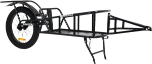 Bakcou - Hunting Cargo eBike Trailer - Single Wheel, Mule-Storm Compatible, 50-90lbs Capacity, 20" Fat Tire, All-Terrain, Canvas Liner, Fender