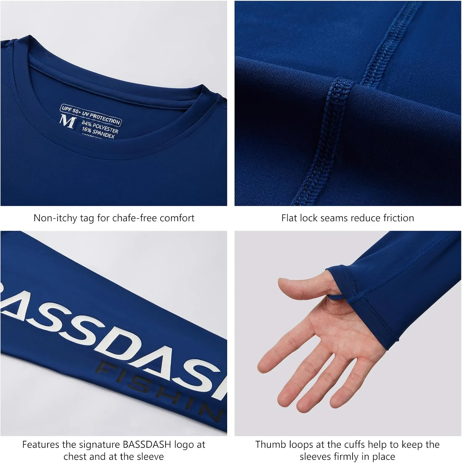 BASSDASH Men’s UPF 50  Sun Protection Long Sleeve Shirts Quick Dry Performance SPF UV Shirt for Outdoors Fishing Hiking FS31M