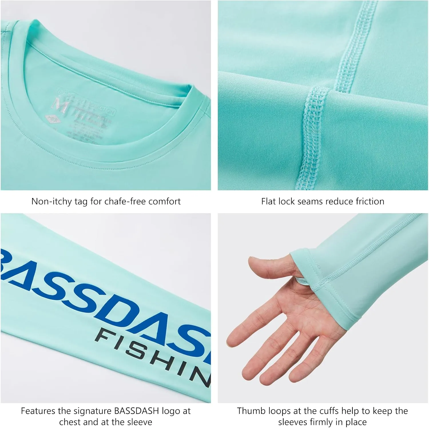 BASSDASH Men’s UPF 50  Sun Protection Long Sleeve Shirts Quick Dry Performance SPF UV Shirt for Outdoors Fishing Hiking FS31M