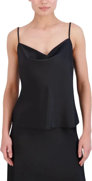 BCBGMAXAZRIA Women's Cowl Neck Sleeveless Pullover Satin Cami Top