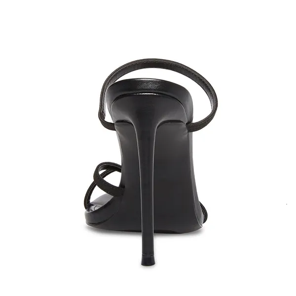 Bellezza Madden Black Excellent customer service Rounded Ankle Open Steve Sandals Loved by customers Strap Heeled Mule Toe