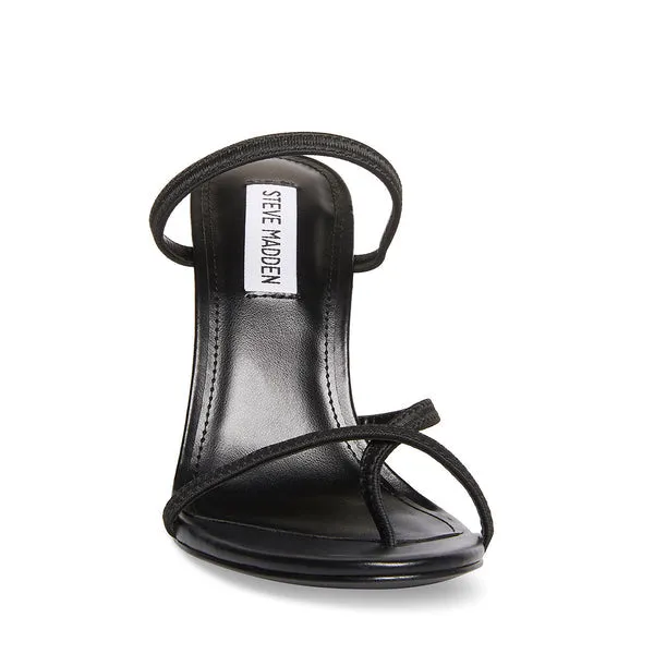 Bellezza Madden Black Excellent customer service Rounded Ankle Open Steve Sandals Loved by customers Strap Heeled Mule Toe
