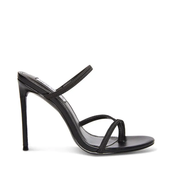 Bellezza Madden Black Excellent customer service Rounded Ankle Open Steve Sandals Loved by customers Strap Heeled Mule Toe