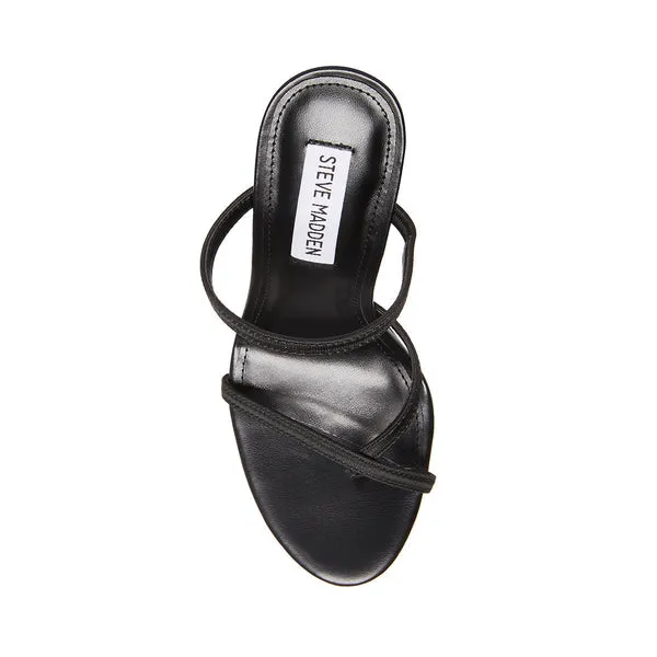 Bellezza Madden Black Excellent customer service Rounded Ankle Open Steve Sandals Loved by customers Strap Heeled Mule Toe