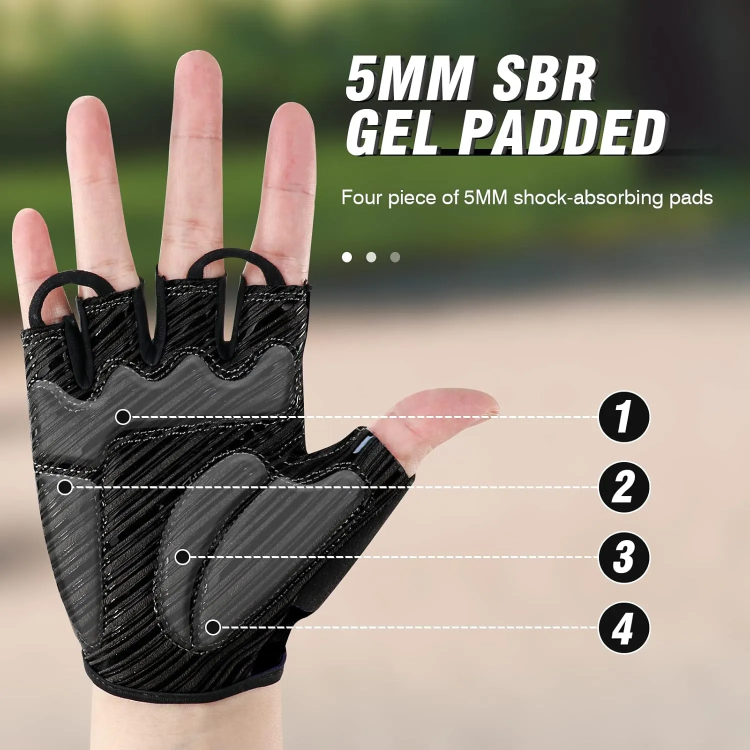 Bike Gloves Cycling Gloves Biking Gloves for Men Women with Anti-Slip Shock-Absorbing Pad,Light Weight,Nice Fit,Half Finger Bicycle Gloves