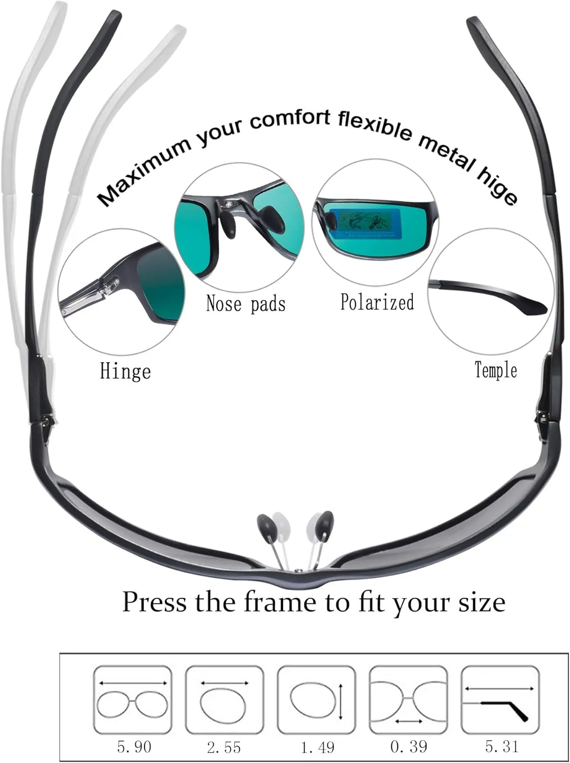 BIRCEN Polarized Mens Sunglasses: UV Protection Sports Shades for Men Women Sport Driving with Al-Mg Frame