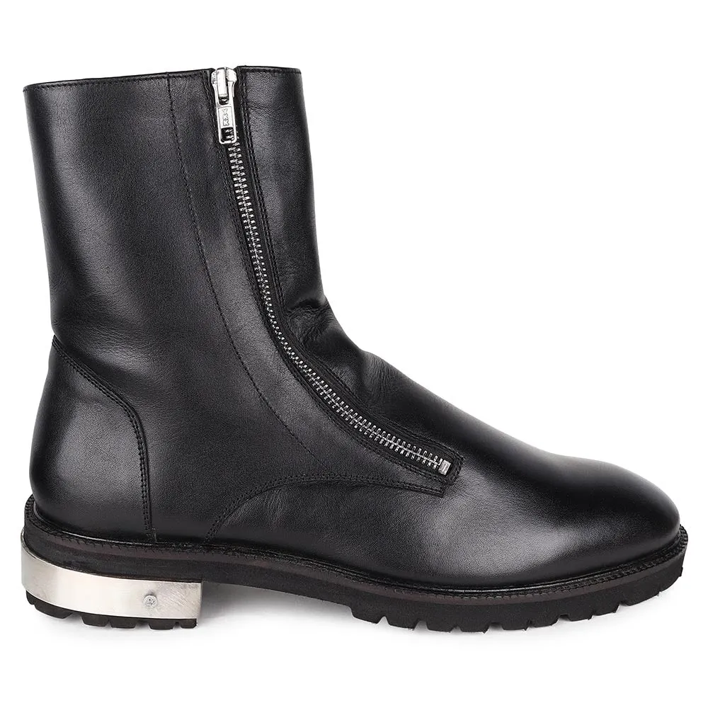 Black Supersoft Flex Long Zip Boots With Metal Heel And Lightweight Sole