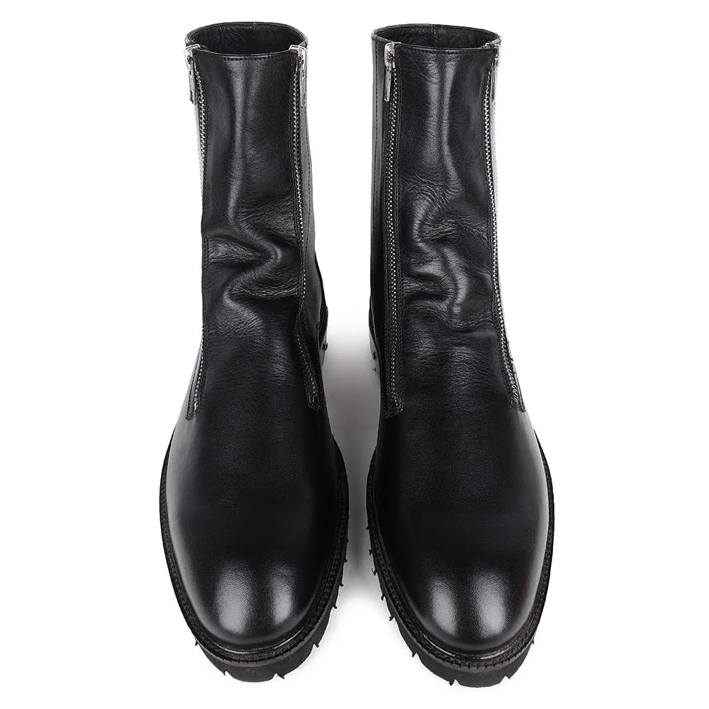 Black Supersoft Flex Long Zip Boots With Metal Heel And Lightweight Sole