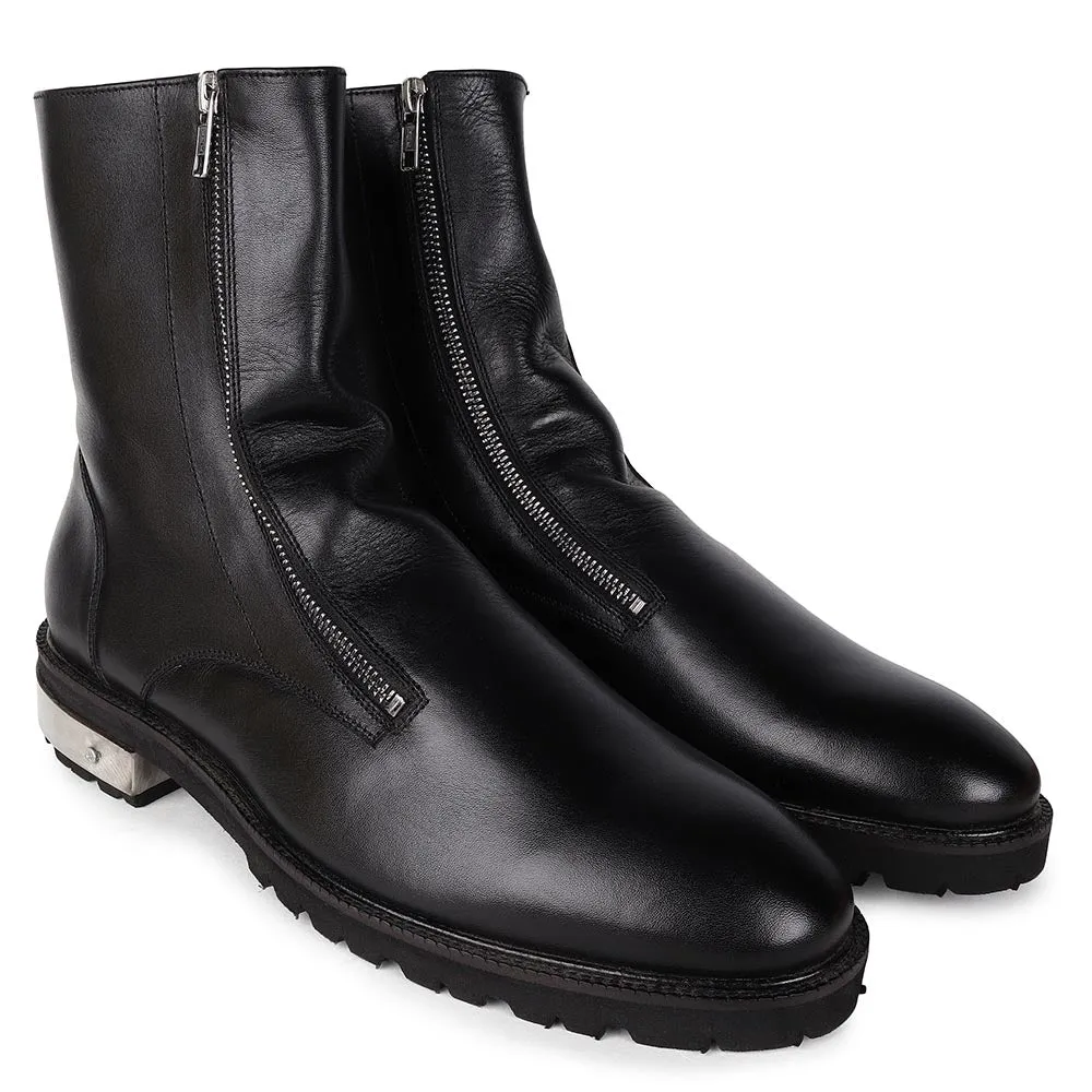 Black Supersoft Flex Long Zip Boots With Metal Heel And Lightweight Sole