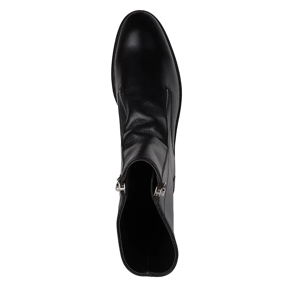 Black Supersoft Flex Long Zip Boots With Metal Heel And Lightweight Sole