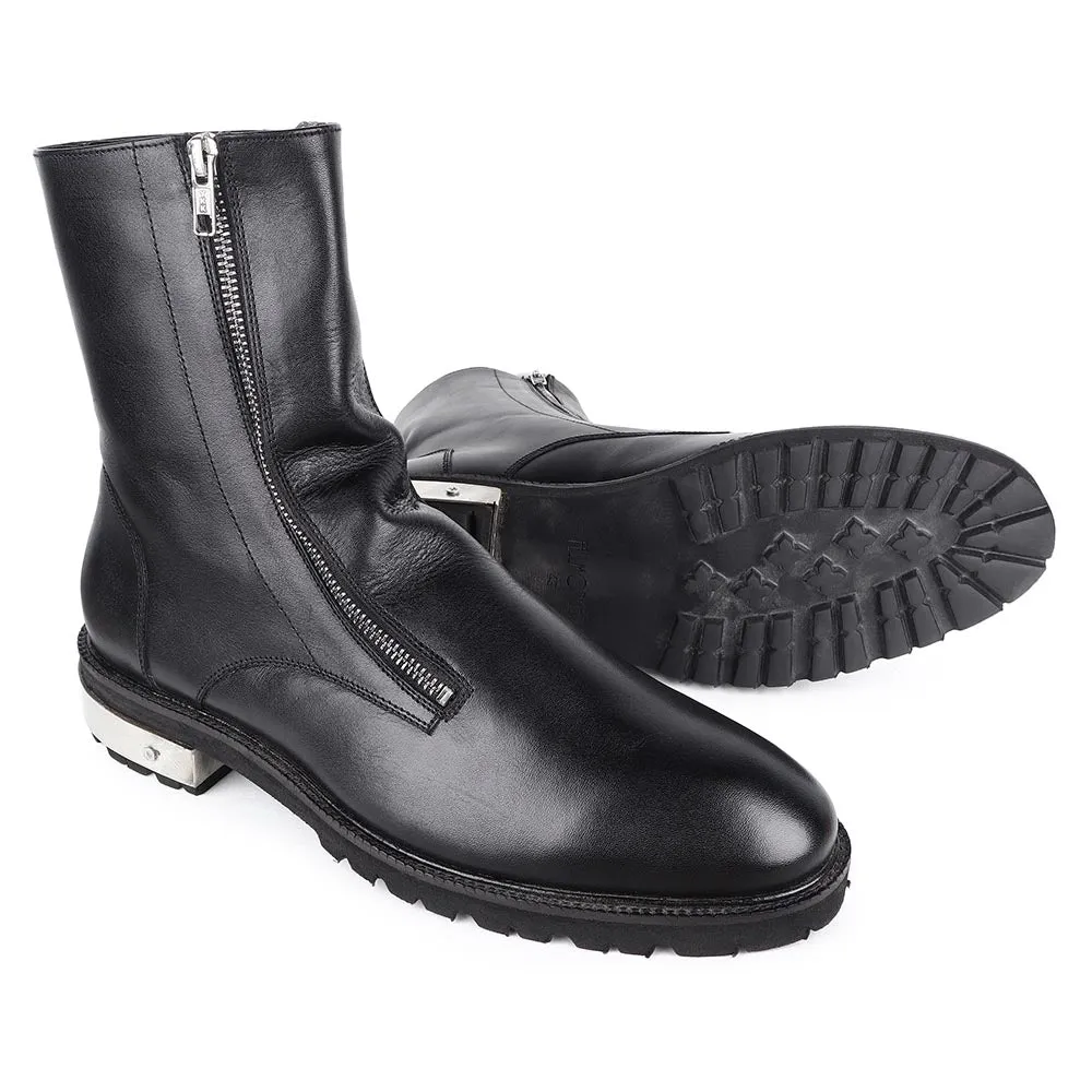 Black Supersoft Flex Long Zip Boots With Metal Heel And Lightweight Sole