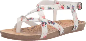 Blowfish Malibu Girls Ankle Strap Sandal Flat, White Starbella, 13 Little Kid