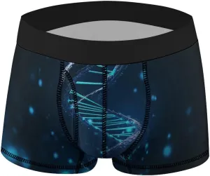 Blue DNA Structure Boxer Briefs for Men Breathable Underwear Boxer Brief Comfort Soft Trunk Underwear for Men