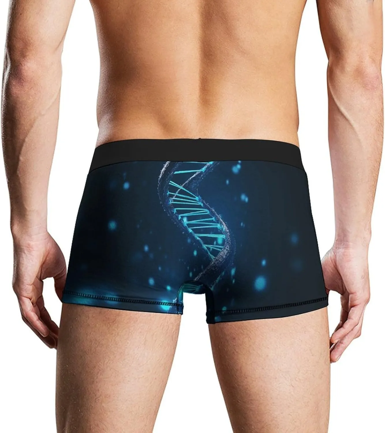 Blue DNA Structure Boxer Briefs for Men Breathable Underwear Boxer Brief Comfort Soft Trunk Underwear for Men