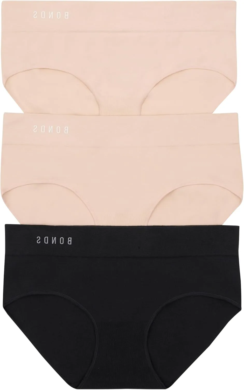 Bonds Seamless Invisi Brief Underwear in Cotton-Rich Blend for Women, 3-Pack