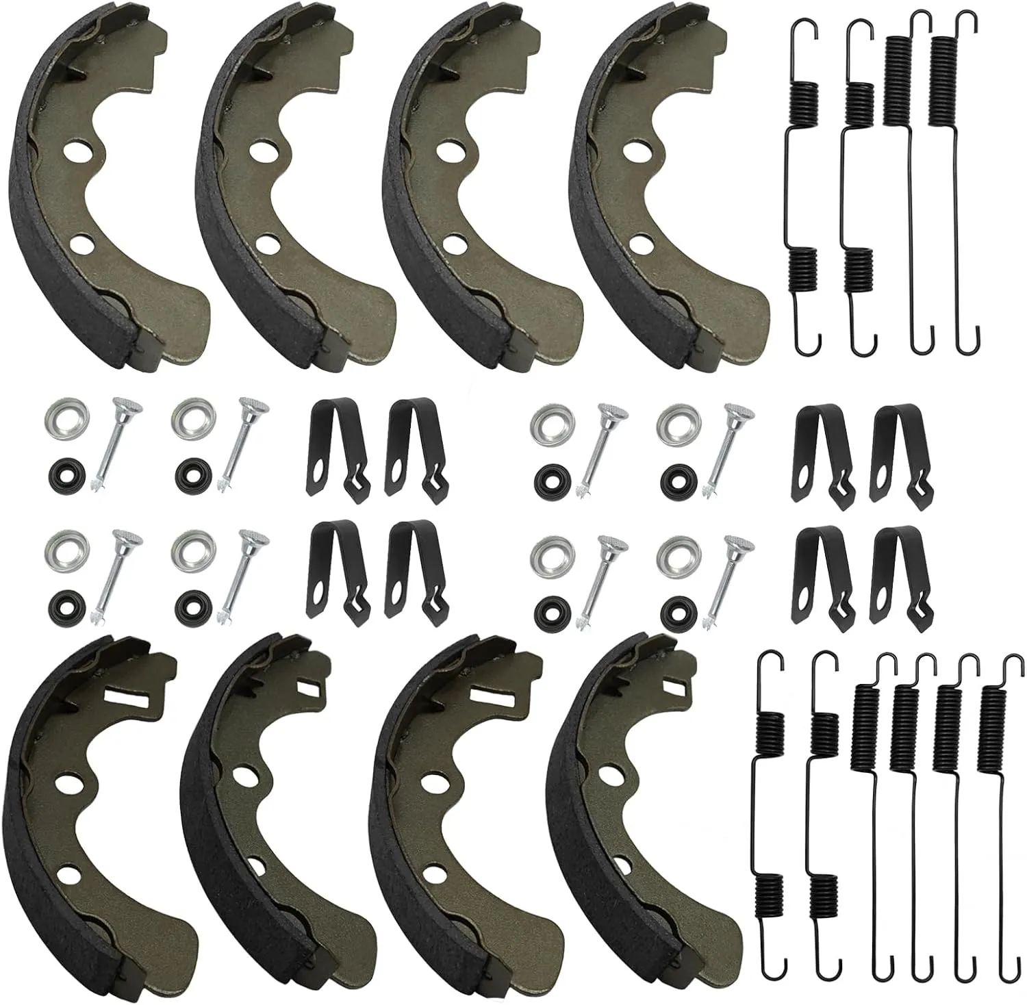 Brake Shoes Front&Rear All Springs Pins Left&Right for Kawasaki Mule 3000 3010 3020 4000 4010 KAF620 KAF950 Diesel 2001-2021