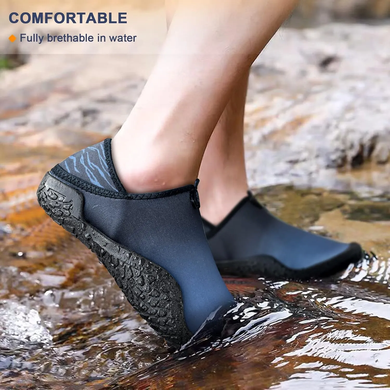 BULLIANT Water Shoes Men, Unisex Barefoot Aqua Shoes for Men Women Hiking Swimming Shoe
