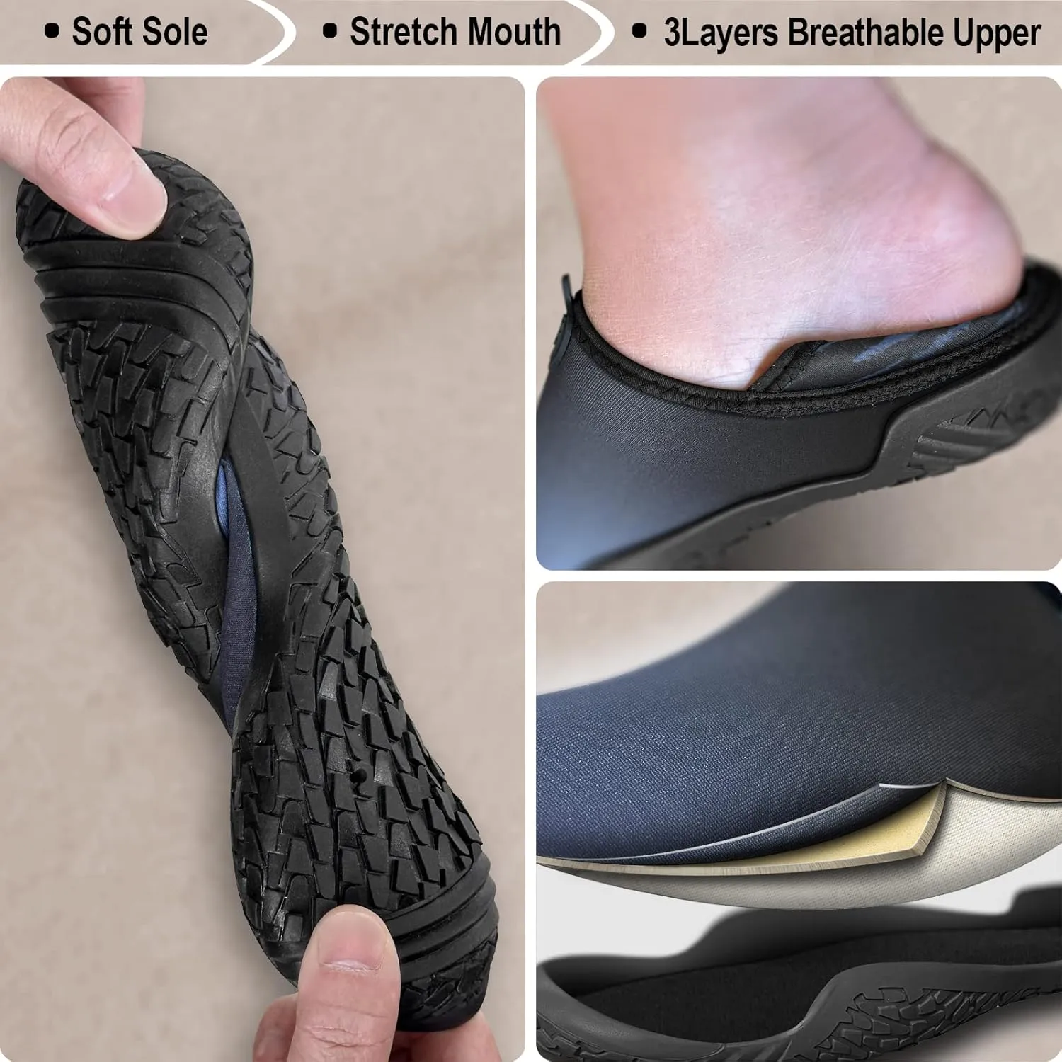 BULLIANT Water Shoes Men, Unisex Barefoot Aqua Shoes for Men Women Hiking Swimming Shoe