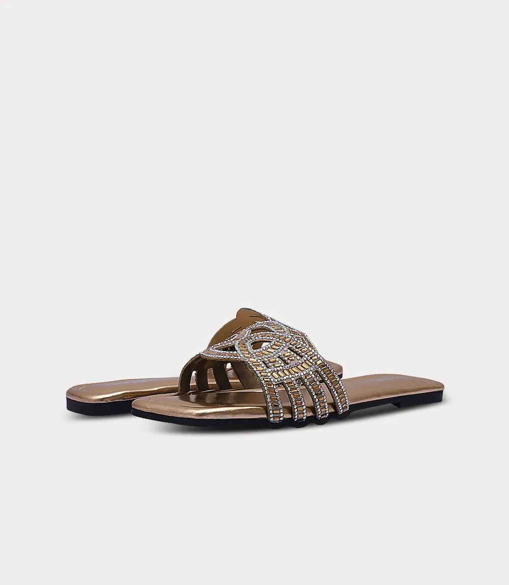 BW10332-CHAMPAGNE-Women Flat Slipper