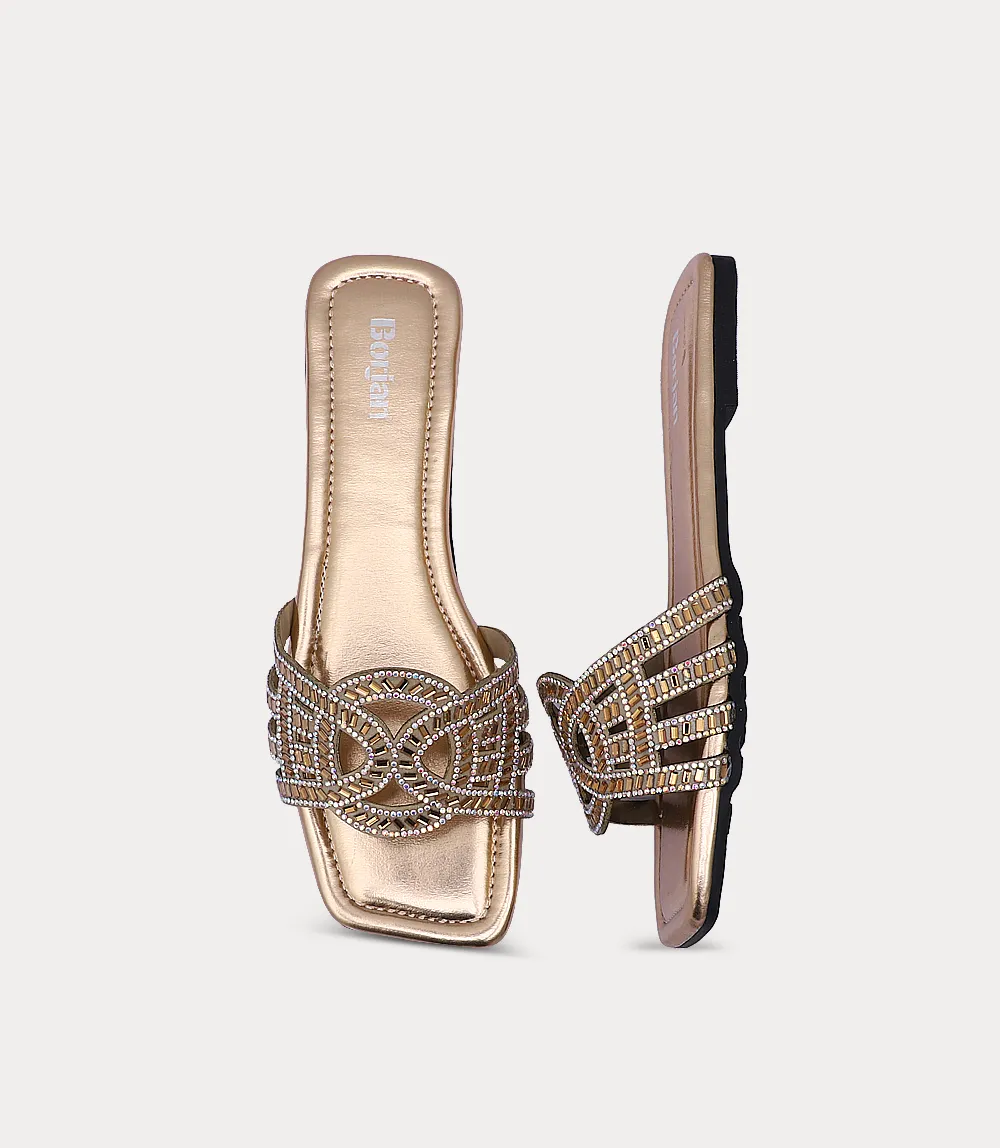 BW10332-CHAMPAGNE-Women Flat Slipper