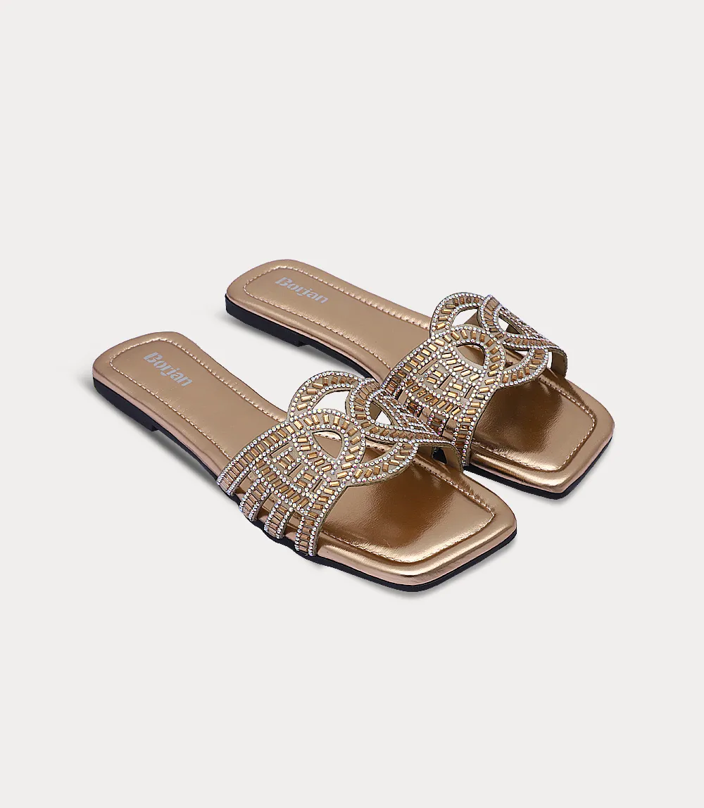 BW10332-CHAMPAGNE-Women Flat Slipper