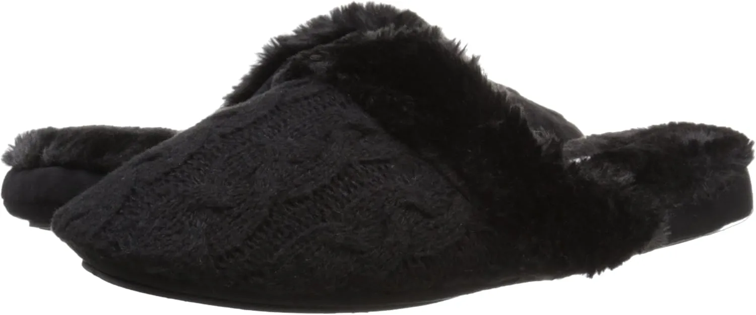 Carole Hochman Women's Cashmere Plushfill Cable Knit Mule