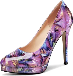 Castamere Womens High Heels Platform Pumps Slip-on Stilettos 12CM Heel Office Dress Shoes
