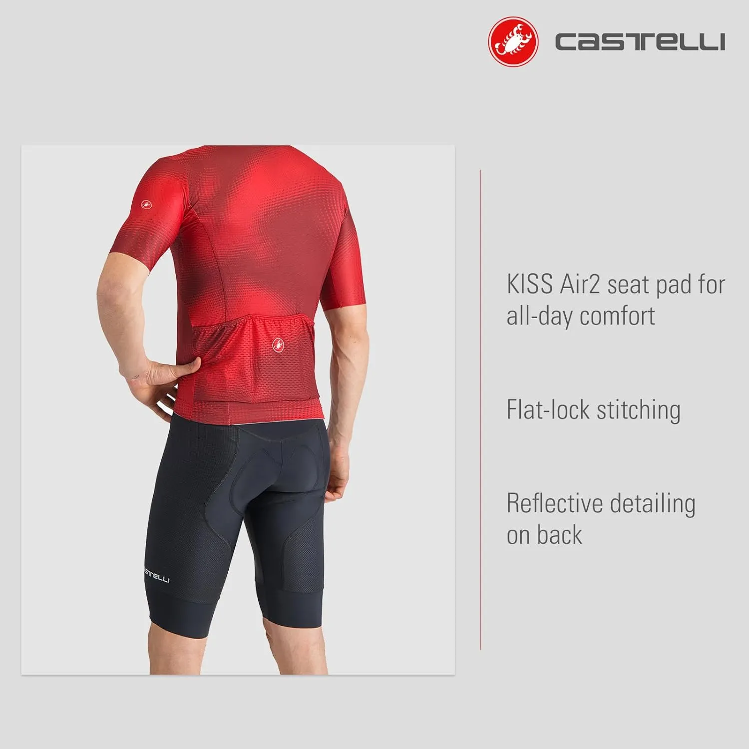 CASTELLI Men’s Competizione 2 Short, All-Condition Seat Pad for Road Cycling, Gravel Biking & Top-Level Racing