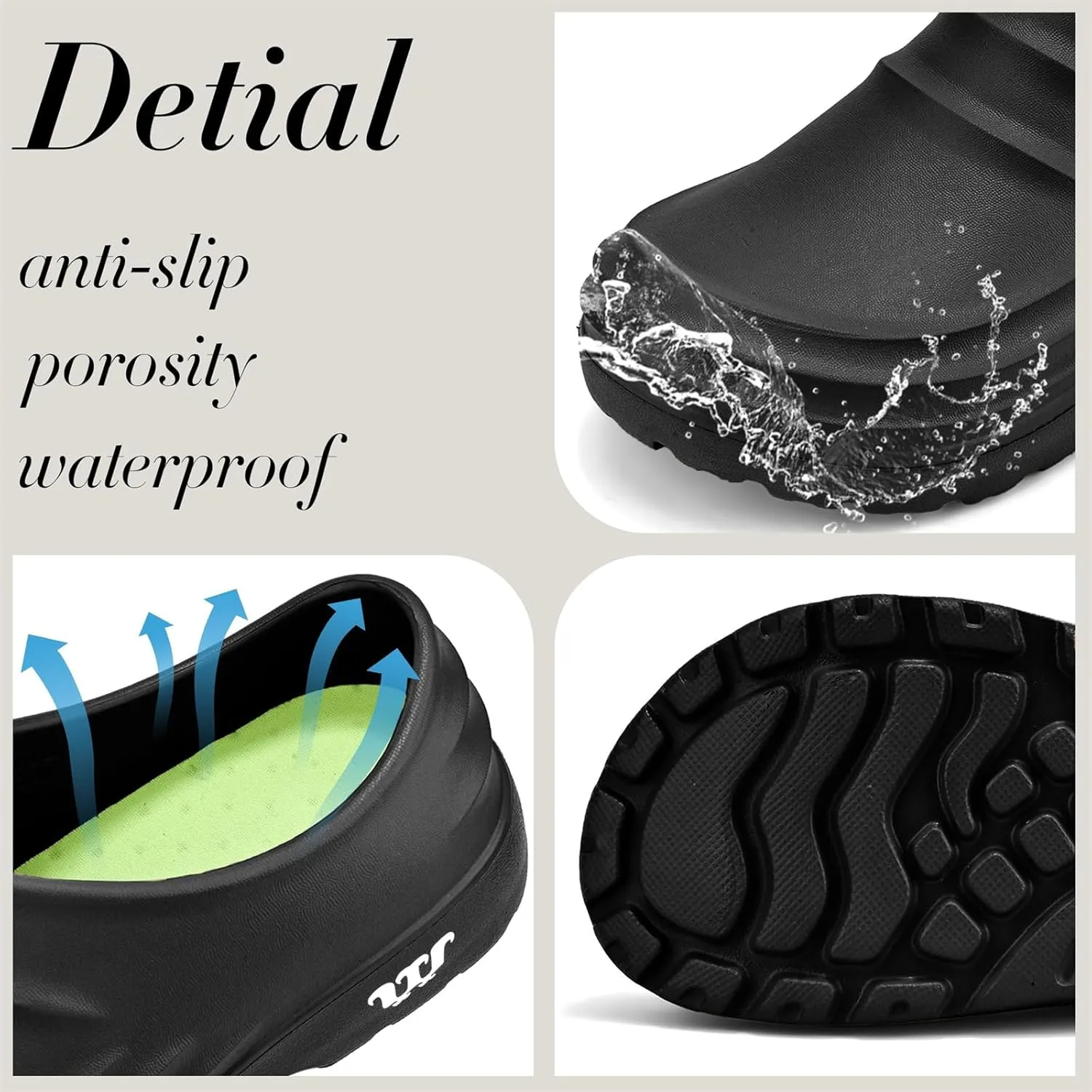 Chef Shoes for Women Men, Unisex Non Slip Work Shoes, Slip Resistant Lightweight Waterproof Outdoor Armadillo Clogs