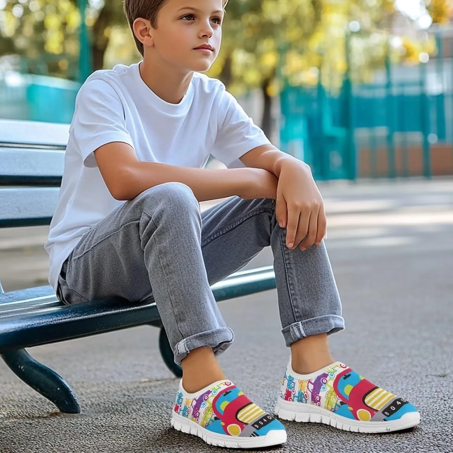 Children's Casual Shoes Slip on Walking Shoes for Little Boys Girls Breathable Running Shoes Lightweight Non-Slip Unisex Fashion Sneakers SizeUS 11-15